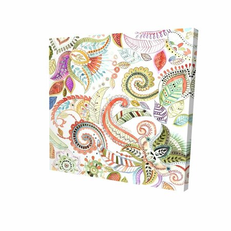 BEGIN HOME DECOR 16 x 16 in. Watercolor Paisley Floral-Print on Canvas 2080-1616-PA3